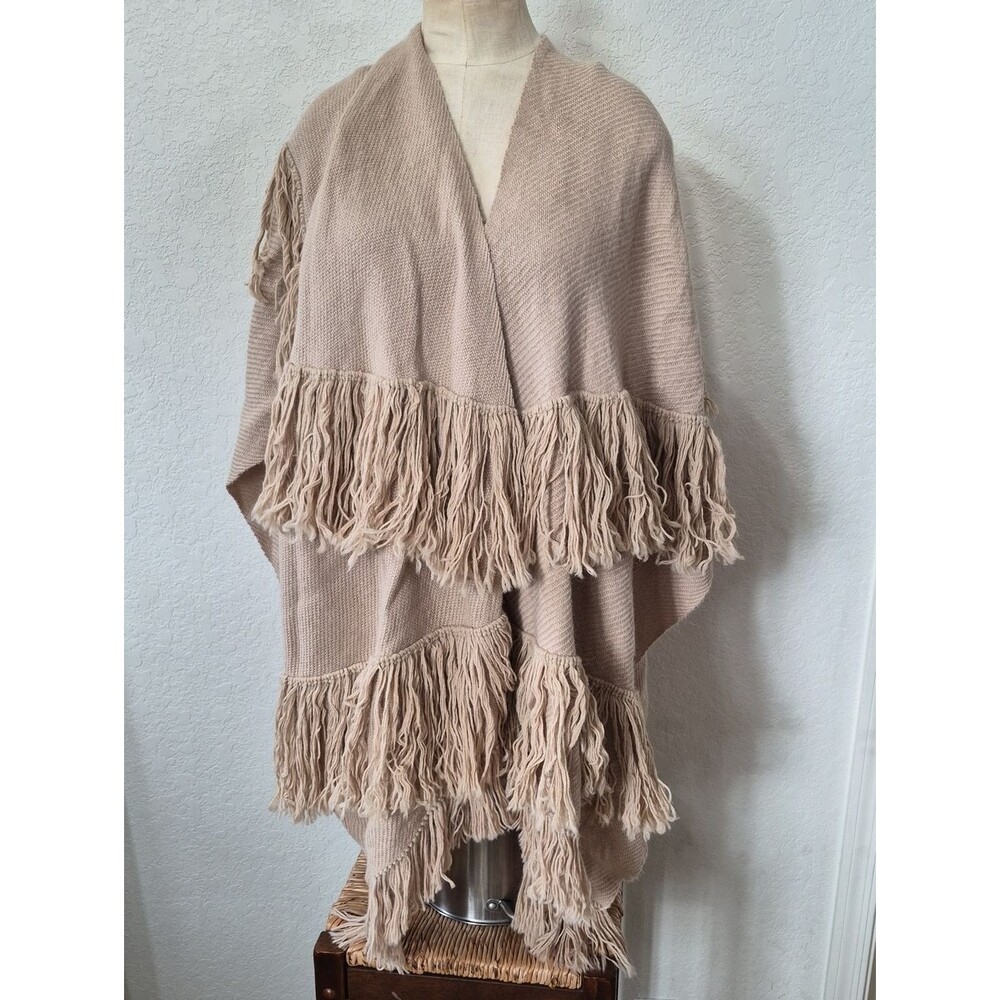 Phinomena 100% Alpaca Handmade Fringe Poncho - Picture 11 of 16